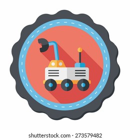 Space Rover flat icon with long shadow,eps10