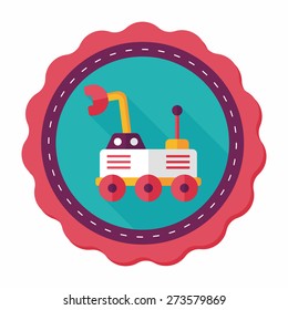 Space Rover flat icon with long shadow,eps10