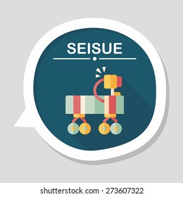 Space Rover flat icon with long shadow,eps10