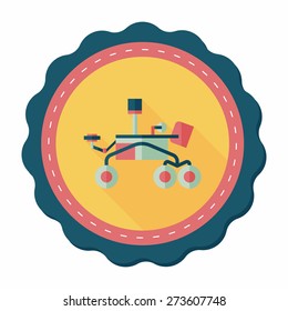 Space Rover flat icon with long shadow,eps10