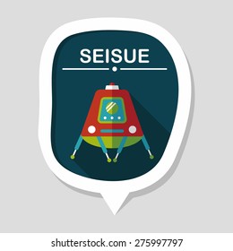 Space Rover flat icon with long shadow,eps10