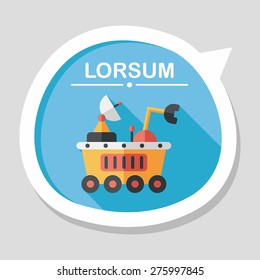 Space Rover flat icon with long shadow,eps10