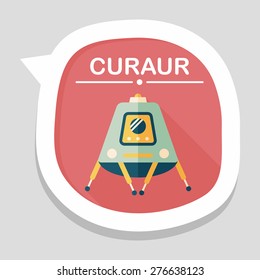 Space Rover flat icon with long shadow,eps10