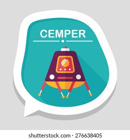 Space Rover flat icon with long shadow,eps10