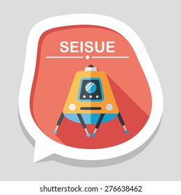 Space Rover flat icon with long shadow,eps10