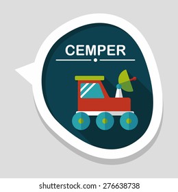 Space Rover flat icon with long shadow,eps10