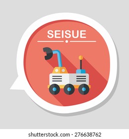 Space Rover flat icon with long shadow,eps10