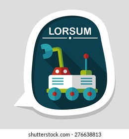 Space Rover flat icon with long shadow,eps10