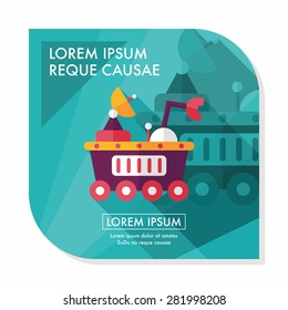 Space Rover flat icon with long shadow,eps10