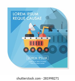Space Rover flat icon with long shadow,eps10
