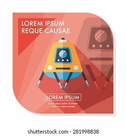 Space Rover flat icon with long shadow,eps10