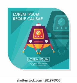 Space Rover flat icon with long shadow,eps10