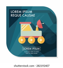 Space Rover flat icon with long shadow,eps10