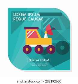 Space Rover flat icon with long shadow,eps10