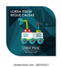 Space Rover flat icon with long shadow,eps10