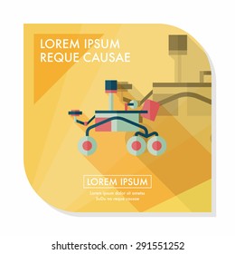 Space Rover flat icon with long shadow,eps10