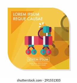 Space Rover flat icon with long shadow,eps10
