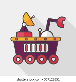 Space Rover flat icon with long shadow,eps10