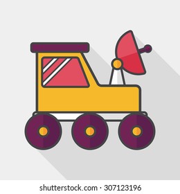 Space Rover flat icon with long shadow,eps10