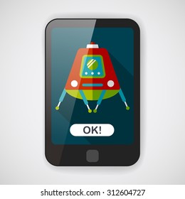 Space Rover flat icon with long shadow,eps10