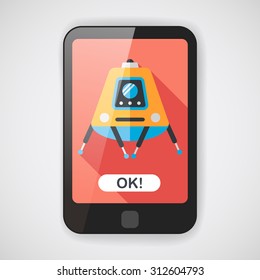 Space Rover flat icon with long shadow,eps10
