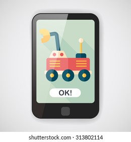 Space Rover flat icon with long shadow,eps10