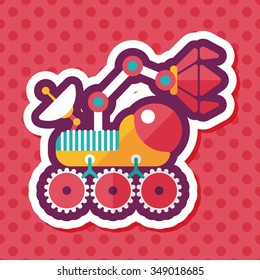 Space Rover flat icon with long shadow,eps10