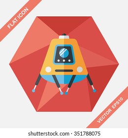 Space Rover flat icon with long shadow,eps10