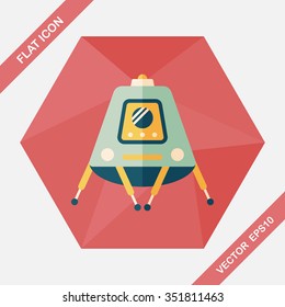 Space Rover flat icon with long shadow,eps10