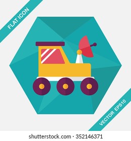Space Rover flat icon with long shadow,eps10