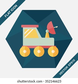 Space Rover flat icon with long shadow,eps10