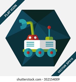 Space Rover flat icon with long shadow,eps10