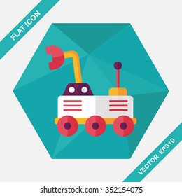 Space Rover flat icon with long shadow,eps10