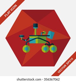 Space Rover flat icon with long shadow,eps10