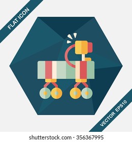 Space Rover flat icon with long shadow,eps10