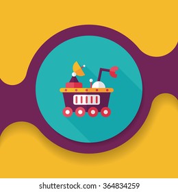 Space Rover flat icon with long shadow,eps10