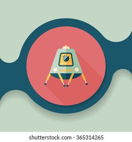 Space Rover flat icon with long shadow,eps10
