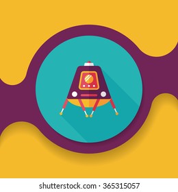 Space Rover flat icon with long shadow,eps10