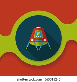 Space Rover flat icon with long shadow,eps10