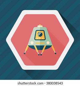 Space Rover flat icon with long shadow,eps10