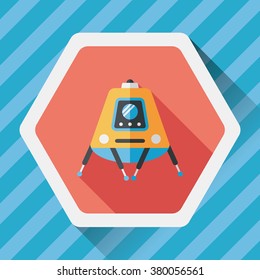 Space Rover flat icon with long shadow,eps10
