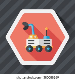 Space Rover flat icon with long shadow,eps10