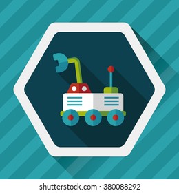 Space Rover flat icon with long shadow,eps10