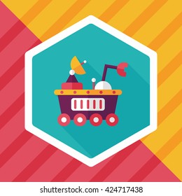 Space Rover flat icon with long shadow,eps10