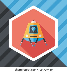 Space Rover flat icon with long shadow,eps10