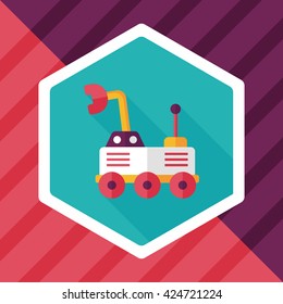 Space Rover flat icon with long shadow,eps10