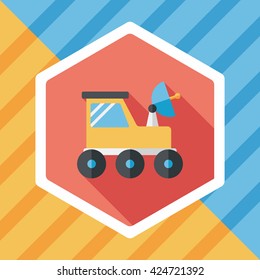 Space Rover flat icon with long shadow,eps10