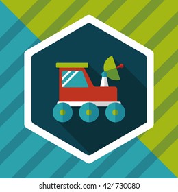 Space Rover flat icon with long shadow,eps10
