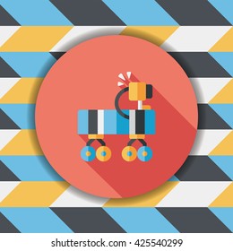 Space Rover flat icon with long shadow,eps10