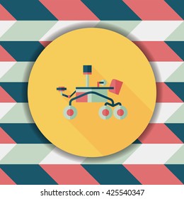 Space Rover flat icon with long shadow,eps10